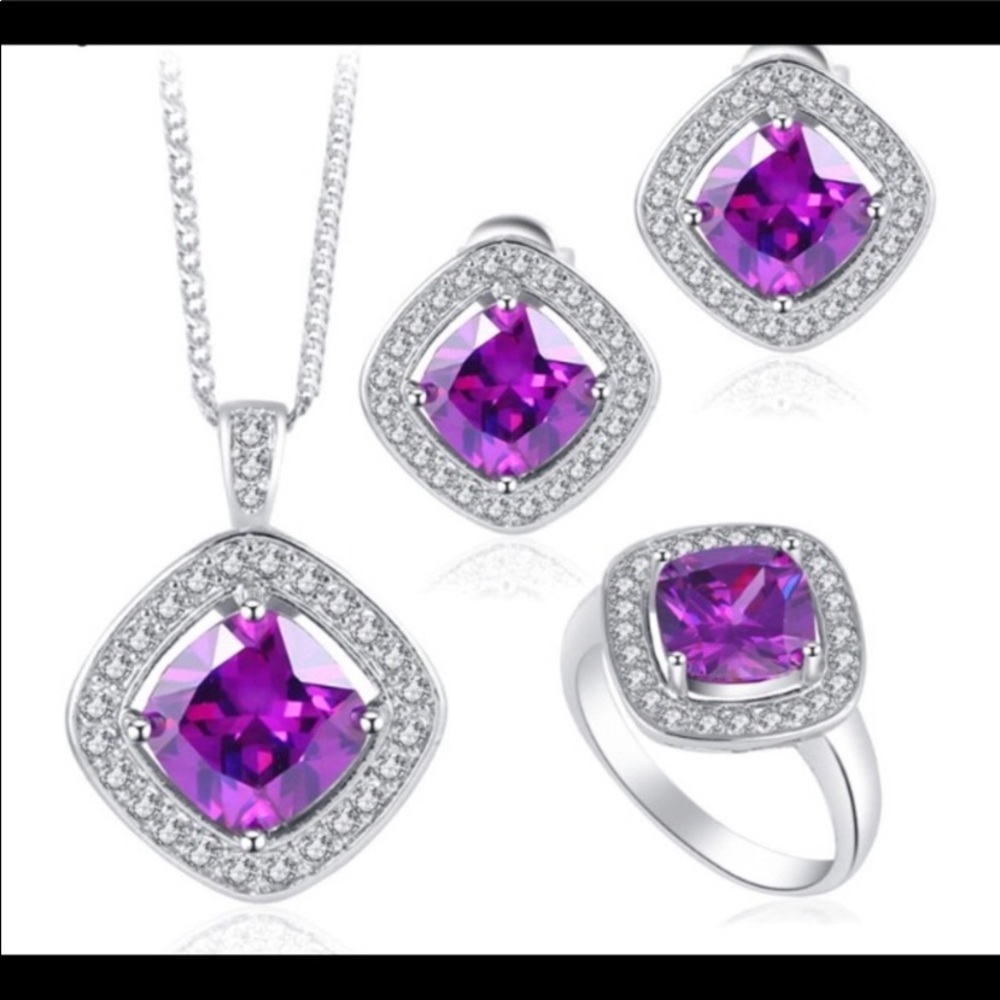 Trendy Purple Zircon, Crystal Fashion Jewelry